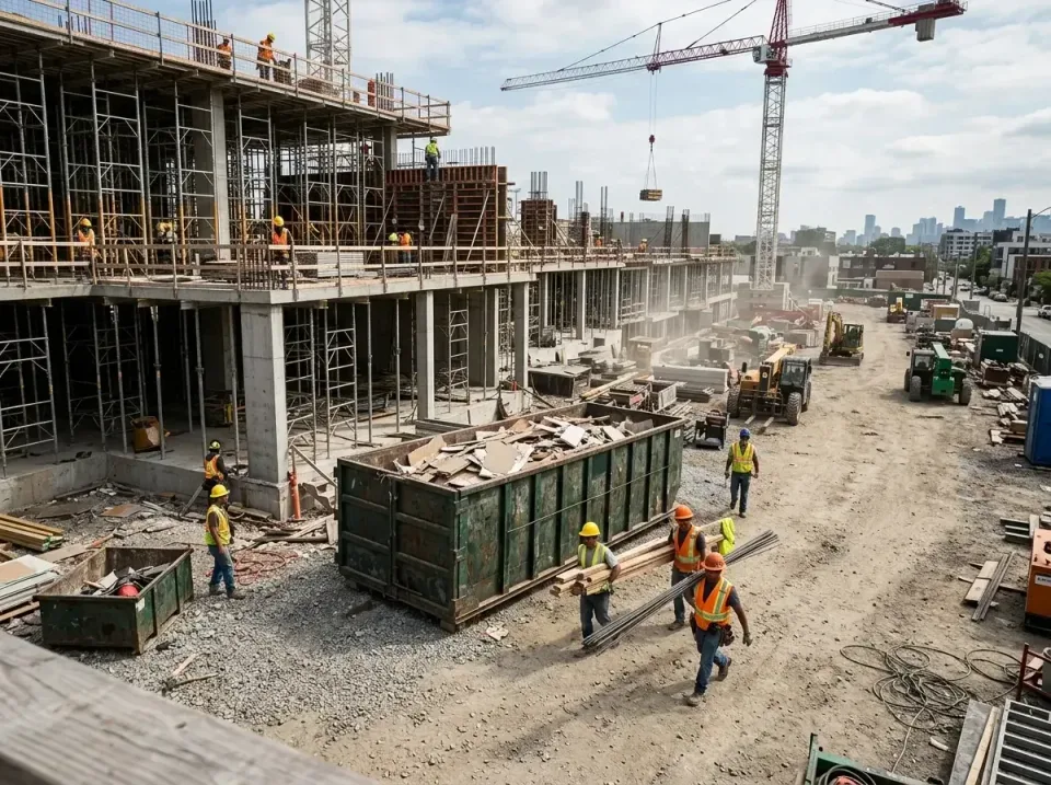commercial-construction-site-w-002 — frequently asked questions, Low Cost Construction Dumpster Rental in Centerville, MN